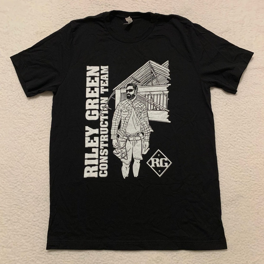 Riley Green Construction Team Graphic T-Shirt Mens Large Country Music Tee Black